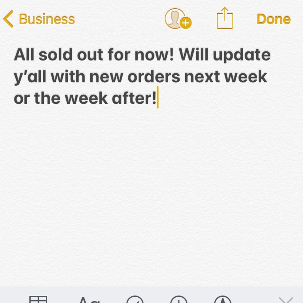 All sold out